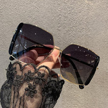 Load image into Gallery viewer, Street Style Personality Sunglasses Female Sunglasses Ins Big Frame Square Metal Trendy Sunglasses