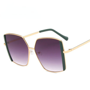 Street Style Personality Sunglasses Female Sunglasses Ins Big Frame Square Metal Trendy Sunglasses