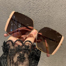 Load image into Gallery viewer, Street Style Personality Sunglasses Female Sunglasses Ins Big Frame Square Metal Trendy Sunglasses