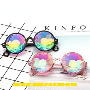 Style Glasses Rave Men Round Kaleidoscope Sunglasses Women Party Psychedelic Prism Diffracted Lens EDM Sunglasses Female