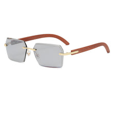 Load image into Gallery viewer, Stylish Square Sunglasses Women Rimless Wood Printting Sun Glasses UV400 De Soleil Female