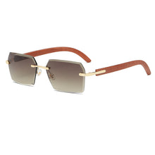 Load image into Gallery viewer, Stylish Square Sunglasses Women Rimless Wood Printting Sun Glasses UV400 De Soleil Female