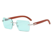 Load image into Gallery viewer, Stylish Square Sunglasses Women Rimless Wood Printting Sun Glasses UV400 De Soleil Female