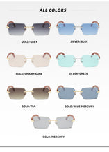 Load image into Gallery viewer, Stylish Square Sunglasses Women Rimless Wood Printting Sun Glasses UV400 De Soleil Female