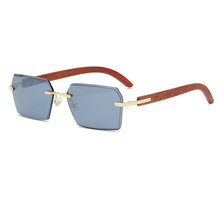 Load image into Gallery viewer, Stylish Square Sunglasses Women Rimless Wood Printting Sun Glasses UV400 De Soleil Female