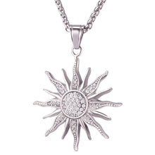 Load image into Gallery viewer, New Sun Flower Necklace Pendant Rhinestone Charming Stainless Steel/Gold Color Rope Chain For Women Party Chic Jewelry GP2434