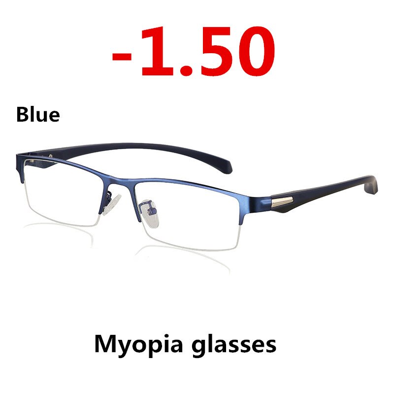 Sun Pochromic Myopia Eyeglasses Optical Men student Finished Myopia Eyewear prescription Glasses Frame Half Rim -1.0 -4.0