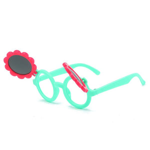 Sunflower Cartoon Children Sunglasses Cute Baby Cartoon Flip Kids Sunglasses Glasses Frame