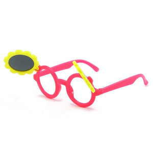 Sunflower Cartoon Children Sunglasses Cute Baby Cartoon Flip Kids Sunglasses Glasses Frame