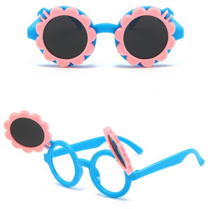Sunflower Cartoon Children Sunglasses Cute Baby Cartoon Flip Kids Sunglasses Glasses Frame