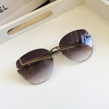 Load image into Gallery viewer, Sunglasses Women Oversized Cat Eye Eyewear 2022 Gradient Brown Pink Rimless Sun Glasses for Female Gift Brand Designer Uv400