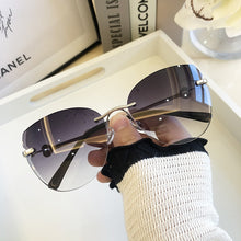 Load image into Gallery viewer, Sunglasses Women Oversized Cat Eye Eyewear 2022 Gradient Brown Pink Rimless Sun Glasses for Female Gift Brand Designer Uv400