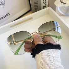 Load image into Gallery viewer, Sunglasses Women Oversized Cat Eye Eyewear 2022 Gradient Brown Pink Rimless Sun Glasses for Female Gift Brand Designer Uv400