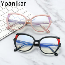Load image into Gallery viewer, TR90 Cat Eye Women Optical Glasses Frame Retro Spring Hinge Anti Blue Light Eyewear Men Round Red Pink Eyeglasses Frame