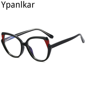TR90 Cat Eye Women Optical Glasses Frame Retro Spring Hinge Anti Blue Light Eyewear Men Round Red Pink Eyeglasses Frame