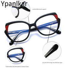 Load image into Gallery viewer, TR90 Cat Eye Women Optical Glasses Frame Retro Spring Hinge Anti Blue Light Eyewear Men Round Red Pink Eyeglasses Frame