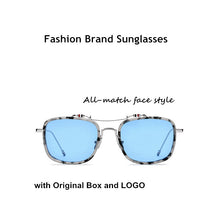 Load image into Gallery viewer, Thom Brand UV protection Retro Square anti glare polarized sunglasses  men and women Pilot Sun Glasses TBS816 Browne