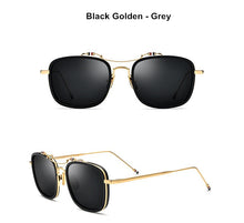Load image into Gallery viewer, Thom Brand UV protection Retro Square anti glare polarized sunglasses  men and women Pilot Sun Glasses TBS816 Browne