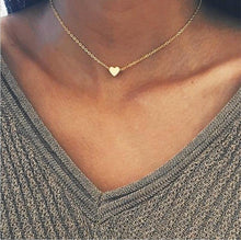 Load image into Gallery viewer, New Tiny Heart Necklace for Women SHORT Chain Heart Shape Pendant Necklace Gift Ethnic Bohemian Choker Necklace drop shipping