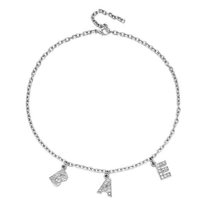 New Trend Silver Color Alphabet Bitch Pendant Fun Game Statement Necklace Women Charm Party Clavicle Chain Jewelry Accessories