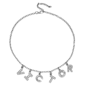 New Trend Silver Color Alphabet Bitch Pendant Fun Game Statement Necklace Women Charm Party Clavicle Chain Jewelry Accessories