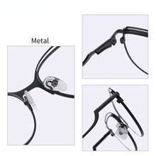 Carica l&#39;immagine nel visualizzatore di Gallery, Occhiali da vista anti luce blu di tendenza Occhiali da vista da donna con montatura in metallo Occhiali da vista Cat Eye bianchi con cerniera a molla 