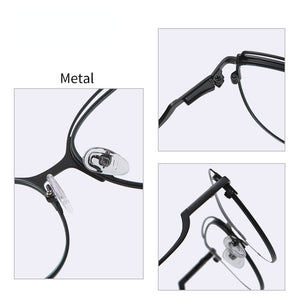 Occhiali da vista anti luce blu di tendenza Occhiali da vista da donna con montatura in metallo Occhiali da vista Cat Eye bianchi con cerniera a molla 