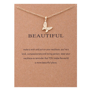 New Trendy Alloy Cute Elegant Sun Love Star Leaves Clover Unicorn Luck Pendant Necklaces for Women Fashion Accessories Jewelry