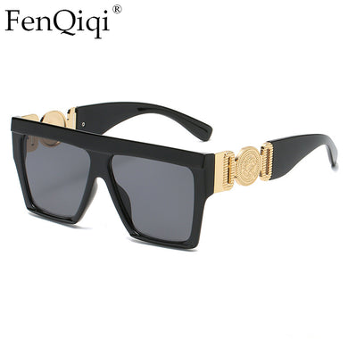 Trendy Design Square Frame Gradient Ladies Sunglasses 2023 Brand Desinger UV400 Lion Women Shades