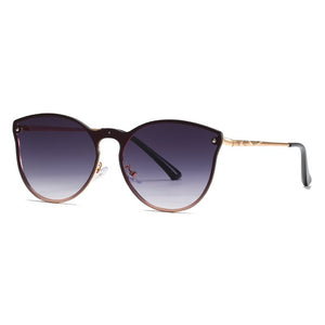 Trendy Metal Oversized Cat Eye Sunglasses Women 2023 Brand Designer Blue Gradient Lens Shades Eyewear Men Cateye Sun Glasses