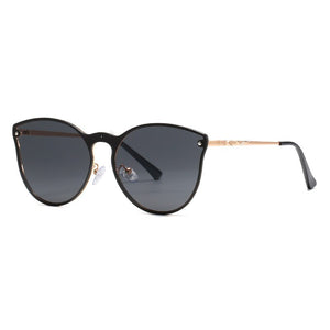 Trendy Metal Oversized Cat Eye Sunglasses Women 2023 Brand Designer Blue Gradient Lens Shades Eyewear Men Cateye Sun Glasses