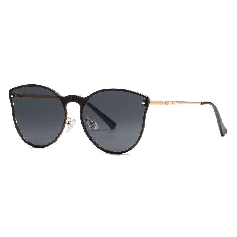 Trendy Metal Oversized Cat Eye Sunglasses Women 2023 Brand Designer Blue Gradient Lens Shades Eyewear Men Cateye Sun Glasses
