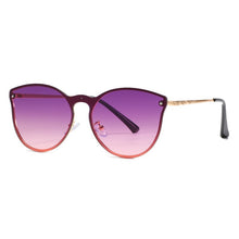 Load image into Gallery viewer, Trendy Metal Oversized Cat Eye Sunglasses Women 2023 Brand Designer Blue Gradient Lens Shades Eyewear Men Cateye Sun Glasses
