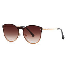 Load image into Gallery viewer, Trendy Metal Oversized Cat Eye Sunglasses Women 2023 Brand Designer Blue Gradient Lens Shades Eyewear Men Cateye Sun Glasses