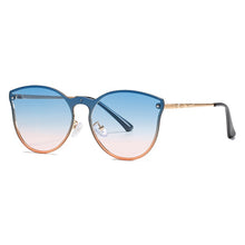 Load image into Gallery viewer, Trendy Metal Oversized Cat Eye Sunglasses Women 2023 Brand Designer Blue Gradient Lens Shades Eyewear Men Cateye Sun Glasses