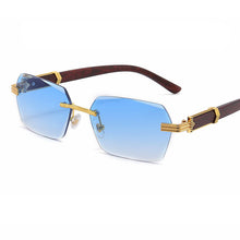 Load image into Gallery viewer, Trendy Square Sunglasses for Men 2023 Rimless Gradient Shades Small Sun Glasses Women Eyewear Google Blue Black UV400