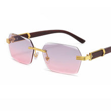 Load image into Gallery viewer, Trendy Square Sunglasses for Men 2023 Rimless Gradient Shades Small Sun Glasses Women Eyewear Google Blue Black UV400