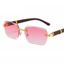 Load image into Gallery viewer, Trendy Square Sunglasses for Men 2023 Rimless Gradient Shades Small Sun Glasses Women Eyewear Google Blue Black UV400