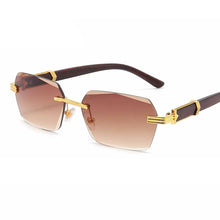 Load image into Gallery viewer, Trendy Square Sunglasses for Men 2023 Rimless Gradient Shades Small Sun Glasses Women Eyewear Google Blue Black UV400