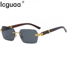 Load image into Gallery viewer, Trendy Square Sunglasses for Men 2023 Rimless Gradient Shades Small Sun Glasses Women Eyewear Google Blue Black UV400