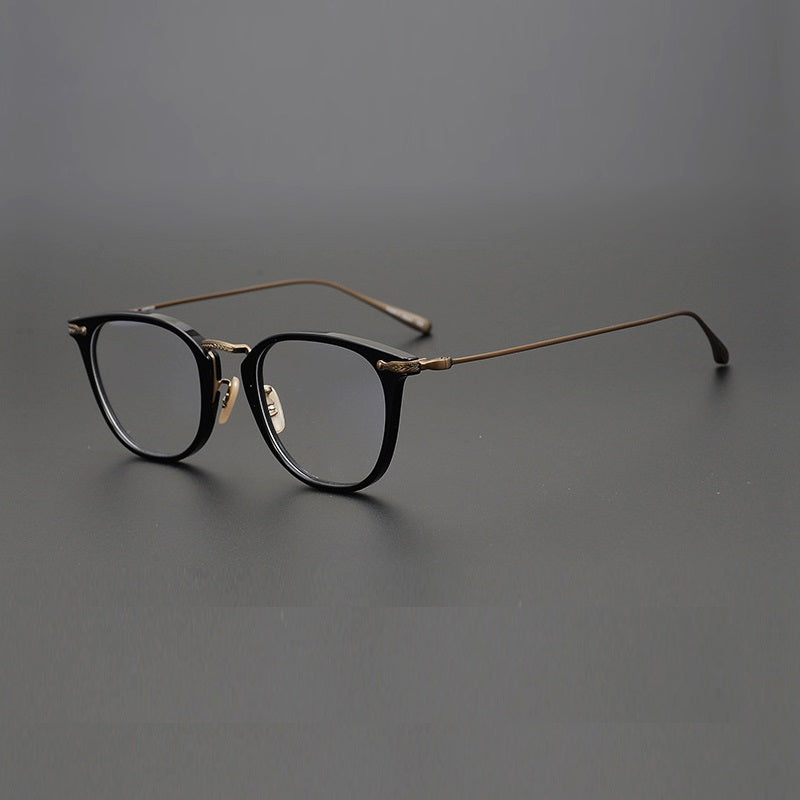 Trendy Vogue Men's Glasses Frame Round Pure Titanium Eyewear Male Spec ...