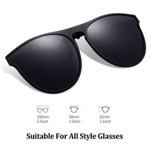 Load image into Gallery viewer, UV Protection Polarized Clip-on Sunglasses Unisex Anti-Glare Anti-reflective Driving Glasses With Flip Up Prescription Glass