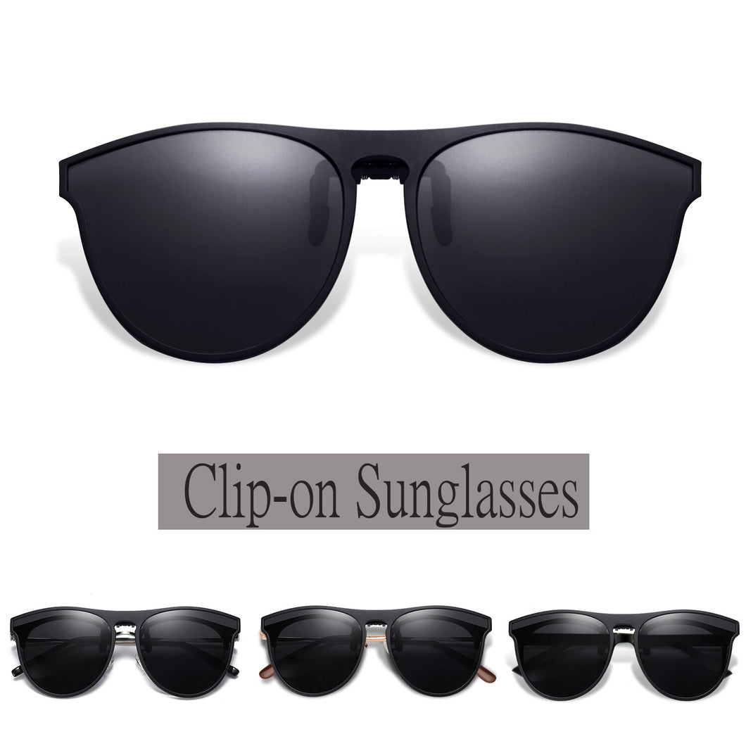 UV Protection Polarized Clip-on Sunglasses Unisex Anti-Glare Anti-reflective Driving Glasses With Flip Up Prescription Glass