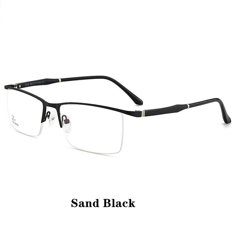 Ultra-Light Half-Frame Business Glasses Frame Men's High-End Casual TR Myopia Flat Mirror Prescription Game Glasses Design