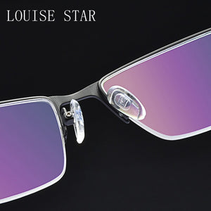 Ultra-Light Half-Frame Business Glasses Frame Men's High-End Casual TR Myopia Flat Mirror Prescription Game Glasses Design