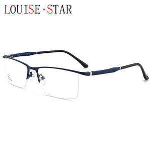 Ultra-Light Half-Frame Business Glasses Frame Men's High-End Casual TR Myopia Flat Mirror Prescription Game Glasses Design