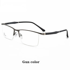 Ultra-Light Half-Frame Business Glasses Frame Men's High-End Casual TR Myopia Flat Mirror Prescription Game Glasses Design