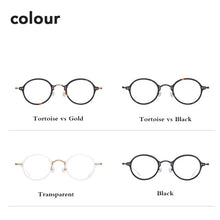 Load image into Gallery viewer, Ultralight Titanium Round Eyewear Transparent Acetate Prescription Eyeglasses Women Vintage Myopia Optical Glasses Frame Men