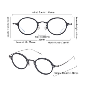 Ultralight Titanium Round Eyewear Transparent Acetate Prescription Eyeglasses Women Vintage Myopia Optical Glasses Frame Men