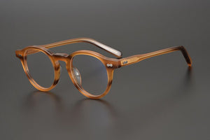 Vintage Acetate Eyeglass Frame 9553 Hand Made In Japan Women Men Classical Round Style High Completed Quality